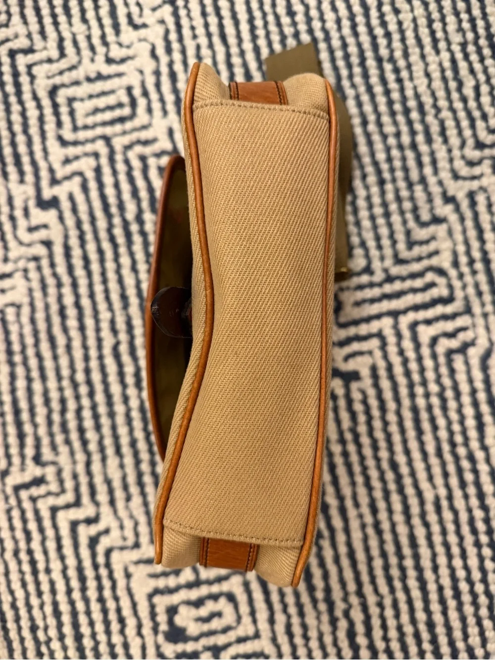 Polo Ralph Lauren Vintage Canvas Leather Trimmed Crossbody Messenger Bag